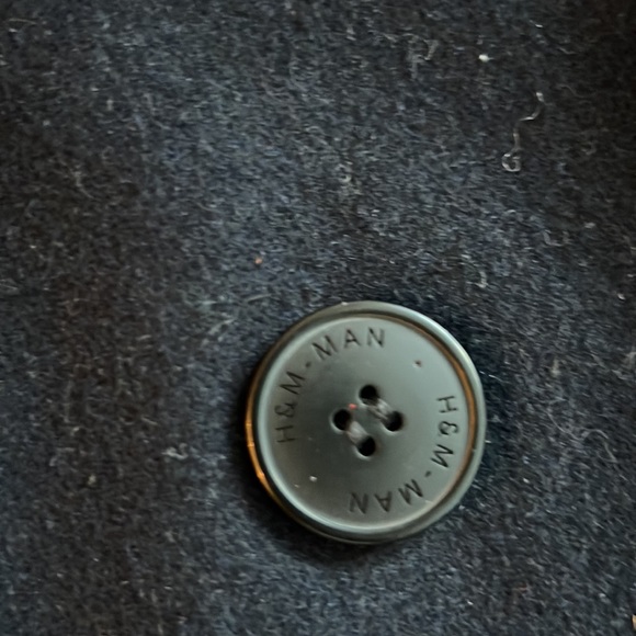 H & M Wool Blend Pea Coat Detachable Fur Collar 38 R - Picture 6 of 9